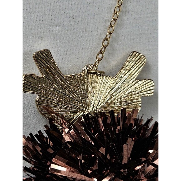 Reindeer Necklace & Earrings Set Brown  Pom Pom Multi Color Rinestone Holiday - Picture 4 of 10